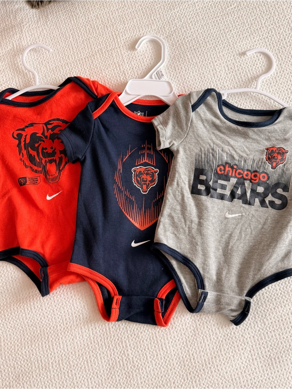 Nike 3-Pack Chicago Bears Infant One-Piece Bodysuit Set - Navy, Orange, Grey